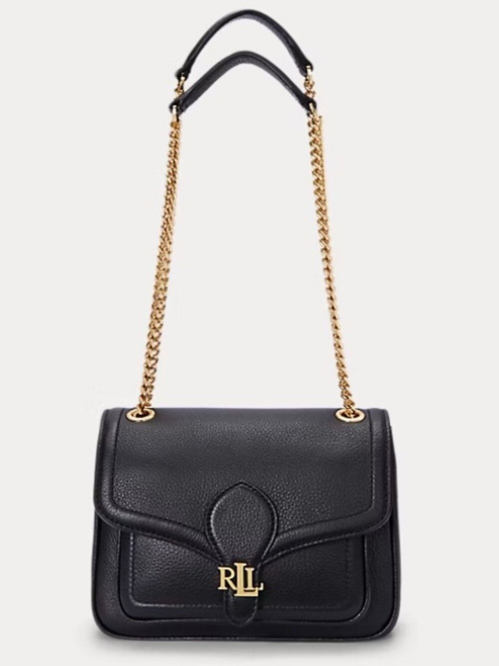 RL Pebbled Small Bradley Convertible Bag Navy